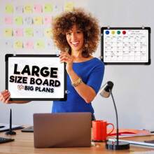 Dry Erase Calendar Whiteboard For Wall, Polegas 16" X 12" Magnetic White Board Board, Small Wall Monthly Double Sided Boards Student, Home, Office