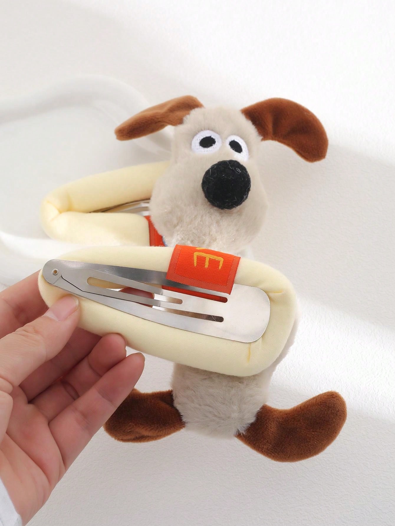 2pcs Plush Big Dog Hair Clip, Cute Sweet Cartoon Hair Accessories For