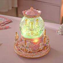 Carousel Horse Snow Globe Gift - Rotating Music Box Birthday Anniversary For Wife Daughter Girl Girlfriend Husband Clockwork Musical 8-Horse Color Light Snowglobes Castle In The Sky