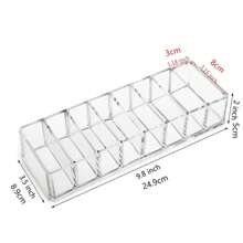 透明亞克力胭脂口紅架桌面簡約指甲油收納化妝眼影化妝品存儲盒 1入