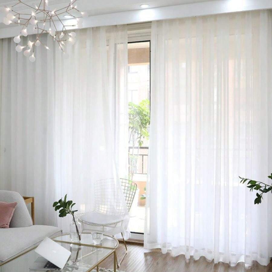 cortina de voil para trilho suiço maxi deslizante 4,002x80 - Branco - Visão 1