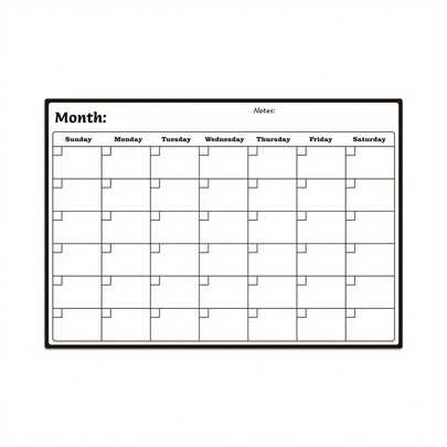 1pc Fridge Calendar Magnetic Dry Erase Calendar Whiteboard Calendar For Refrigerator Planners, Erasable Refrigerator Magnet Back To School,Back To School,School Supplies