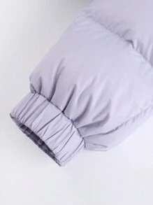 Annil Chaqueta acolchada corta de moda gruesa antiestática para otoño e invierno, ropa para niña preadolescente