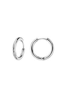 一對鈦鋼不銹鋼線圈耳釘時尚耳環圓形耳扣飾品