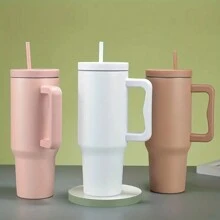 White Insulated Mug With Handle - White - View 5