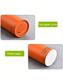 1/2/5/10pcs 16cm Solid-Color Cylindrical Tissue Paper Holder Boxes, Creative Home Paper Towel Dispenser For Bathroom, Kitchen, Living Room - Orange - View 3