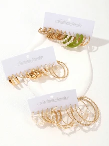 18對/組假珍珠裝飾耳環 - 彩色 - 查看 6