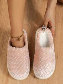 Của phụ nữ Dày lên Lông cừu Dép đi trong nhà , Im lặng Chống trơn trượt Ấm áp Dép đi trong nhà Đối với Mùa Thu /đông - Hồng - Xem 5