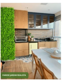 Placa De Grama Eucalipto 40x60 Jardim Vertical Artificial Luxo - Verde - Visão 3