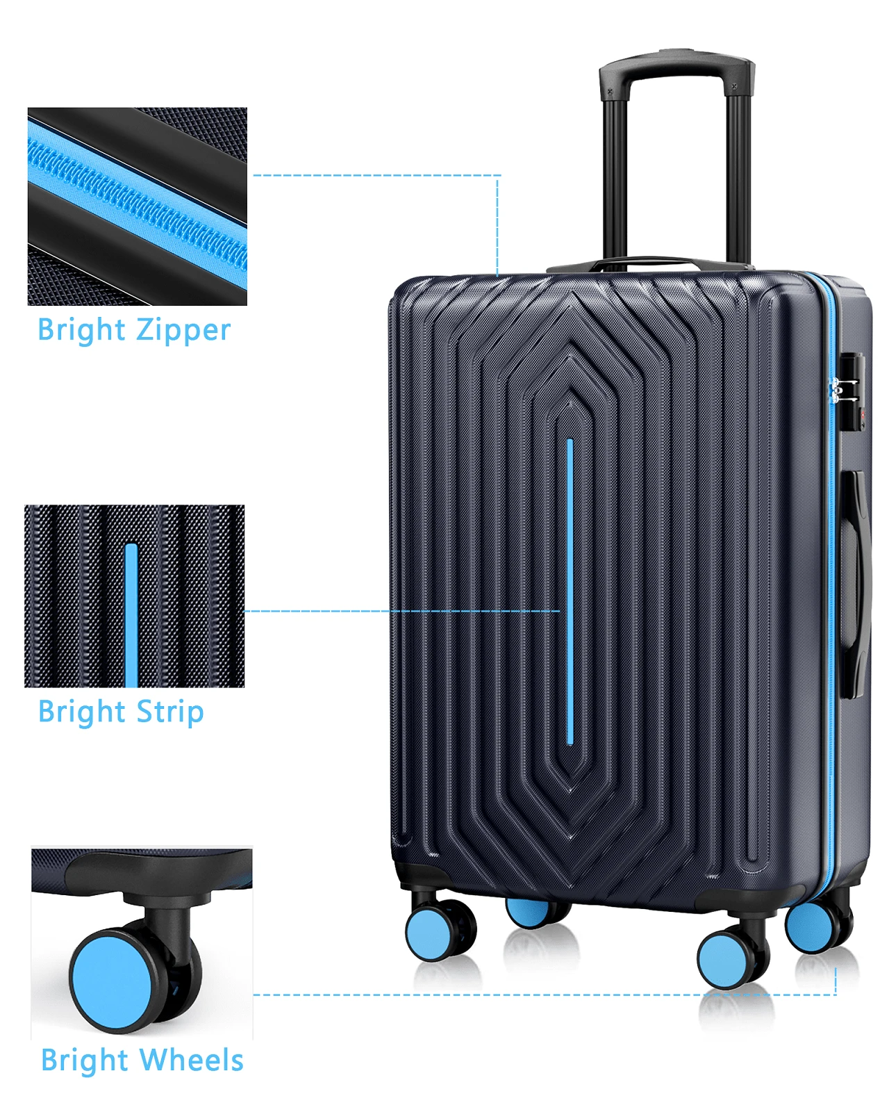 Suitour Hardside Luggage with Spinner wheels and TSA Lock, Carry on and