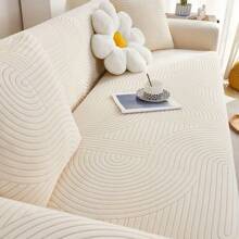 Mustard Yellow Elastic Sofa Cover, Full Covered - Mustard Yellow - View 1