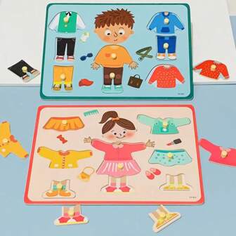 1 Pieza Tablero De Agarre De Madera Para Rompecabezas De Bloques De Correspondencia Para Niños De 1 A 3 Años, Juguete De Desarrollo De Inteligencia Y Educación Temprana Para Niños