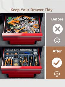 1 Set Mit 8 Teilen, Werkzeugkasten-organizer, Tablett-trennwand-set, Schreibtisch-schubladen-organizer, Garagenorganisation Und Aufbewahrung, Werkzeugkasten-zubehör Für Rollwerkzeug, Truhe, Wagen, Schrank, Werkbank, Kleinteile, Hardware