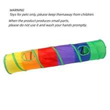 1入組彩虹寵物隧道玩具,貓咪遊戲拼圖,可摺疊設計 - 彩色 - 查看 6