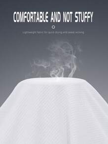 5 件套男士薄款网眼运动衬衫，健身休闲健身跑步套装 - 白色 - 查看 7