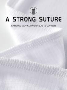 5 件套男士薄款网眼运动衬衫，健身休闲健身跑步套装 - 白色 - 查看 6