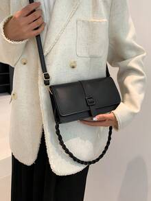 New Fashionable Texture And Style Shoulder Crossbody Bag - Black - View 3