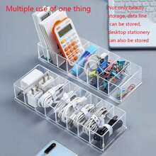 透明亞克力胭脂口紅架桌面簡約指甲油收納化妝眼影化妝品存儲盒 1入