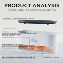 芳香精油擴散器、火焰式香薰加濕器、鹽燈、家居裝飾 - 白色 - 查看 4