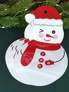 10pcs Self-sealing Bags With Snowman Christmas Gift Pattern - Red - View 2