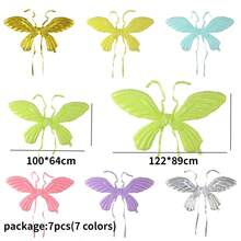 7入組帶肩帶的蝴蝶翅膀,適用於節日裝飾配件 - 彩色 - 查看 2