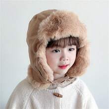 Gorro De Invierno Para Niños, Gorro Ruso Esponjoso A Prueba De Viento Con Protección Para Los Oídos Grueso Y Cálido Para Niño - Beis - Ver 2