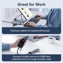 llano 2 IN 1 USB 3.0 5 Port Docking Station Gigabit Ethernet Port USB/USB C To USB/Type-C/Ethernet