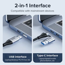 llano 2 IN 1 USB 3.0 5 Port Docking Station Gigabit Ethernet Port USB/USB C To USB/Type-C/Ethernet