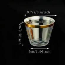 25pcs/Pack Gold Dessert Cups For Mousse, Ice Cream, Cake, & Drinks,Reusable & Washable
