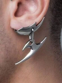 1 PC Mechanical Style Cyberpunk Dart  Earbone Clip Ear Hanger - Silver - View 8