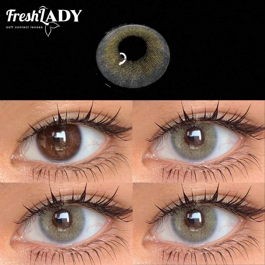 FRESH LADY Freshlady Polar Lights 蓝灰色 14.20 毫米彩色隐形眼镜 1 年抛型 - 藍色 - 查看 1