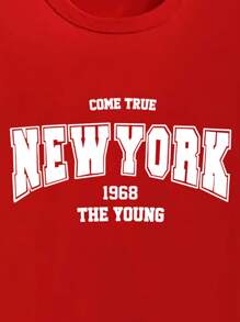 MURAMASA Letter Print Drop Shoulder T-Shirt