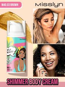 Misslyn 閃閃發光的身體乳霜,透明輕盈的輪廓古銅色和閃爍的身體乳液,金色和銅色身體輝光漿,適用於面部和身體