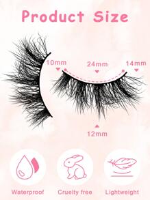 7 Cặp lông mi giả siêu dài kiểu mắt mèo 10mm làm từ lông chồn nhân tạo - màu đen - Xem 8
