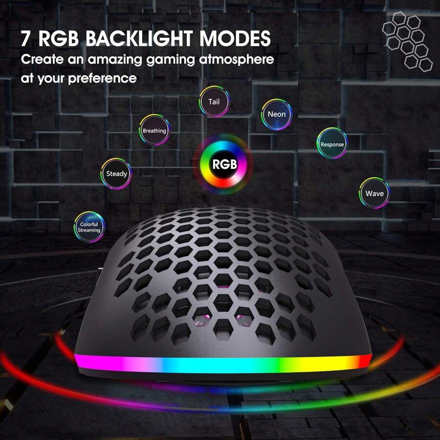 ATTACK SHARK ATTACK SHARK RGB Bezprzewodowa mysz do gier, Ultralekka ...