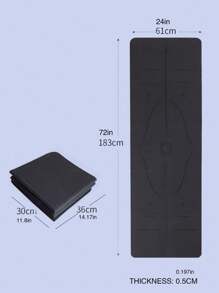 1pc 183*61CM Foldable Yoga Mat - Black - View 3