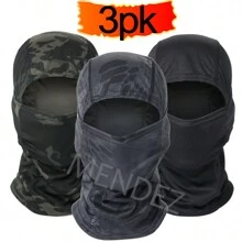 Pasamontañas Balaclava Proteccion Motocicleta Ciclismo-3PCS - Negro - Ver 2