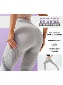 ONDA SHOP Leggins Deportivos Para Mujer Mallas Deportivas Gym Dama Sport easify - Gris - Ver 4