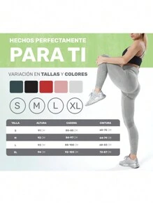 ONDA SHOP Leggins Deportivos Para Mujer Mallas Deportivas Gym Dama Sport easify - Gris - Ver 3