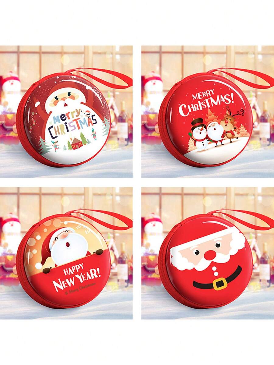 4pcs Random Christmas Decoration Coin Purse Gift - Multicolor - View 1