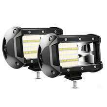 2入組5英寸12v-24v 72w雙排聚光燈白光高亮度10800lm行駛燈霧燈led越野車燈前槓聚光燈車頂燈適用於卡車atv Utv Suv海洋防水led汽車工作燈 - 白色 - 查看 1