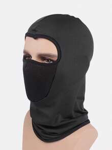 1pc Men's Black Mesh Breathable Dustproof Face Mask For Biking, Motorcycling, Windproof And Sun Protection