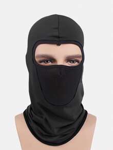 1pc Men's Black Mesh Breathable Dustproof Face Mask For Biking, Motorcycling, Windproof And Sun Protection