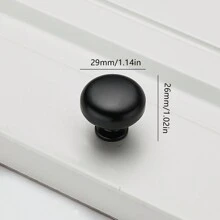 1只鋁合金黑色櫥櫃手柄,美式實心廚房櫥柜拉手抽屜旋鈕,家具手柄五金配件 - 黑色 - 查看 6