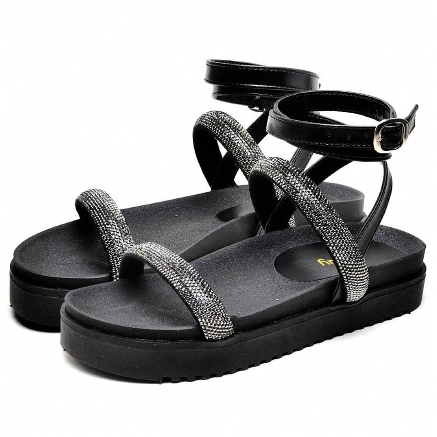 dubuy Women Platforms & Wedge Sandals - Black - View 1