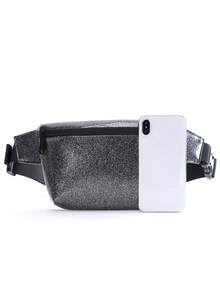 Tinyat Fanny Pack dành cho Nữ Túi đeo chéo trong suốt Màu đen Túi thắt lưng chống nước PVC trong suốt chống nước - màu đen - Xem 3