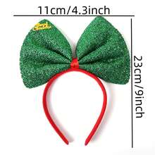 1入聖誕節女孩用大蝴蝶結髮箍,聖誕節裝飾派對頭飾