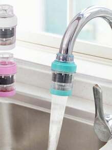 A Pink Faucet Water Filter Magnetized Anti-splash Shower Home Kitchen Faucet Tap Water Sand Removal Water Purification Filter - Pink - View 6