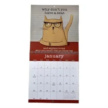 Calendar Featuring Wine Drinking Cats - Brown - View 4