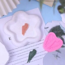 天使之心與翅膀造型矽膠翻糖蛋糕diy烘焙模具 - 粉色 - 查看 4